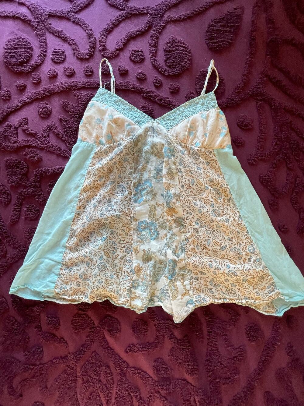 no boundaires y2k beaded patchwork sequin fairy top